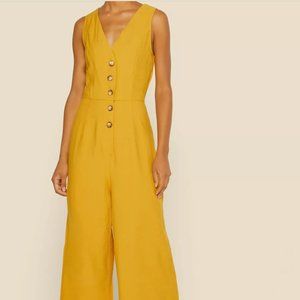 H&M 100% Linen Relaxed Fit Belted Jumpsuit